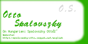 otto spalovszky business card